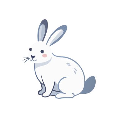 Beyaz arka planı olan sevimli bir tavşan.