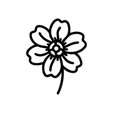 güzel çiçek dekoratif simge vektör çizim tasarım