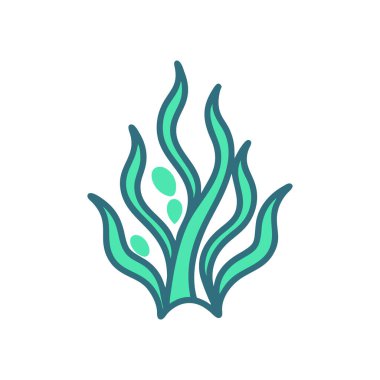 Beyaz arkaplanda yeşil deniz yosunu vektörü