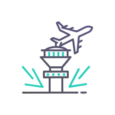 Uçak hava düzlemi simgesi - taslak biçimi