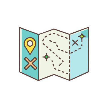 Harita navigasyon simge tasarlamak vektör