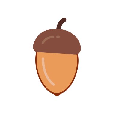 İzole edilmiş palamut ikonu. Sonbahar mevsimi sembolü vektör illüstrasyonu