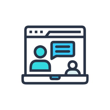 Mavi arkaplandaki web geliştirme vektör simgesi. Düz stil sembolü. Grafik web sayfası, web sitesi, mobil uygulamalar ve web tasarımı için.