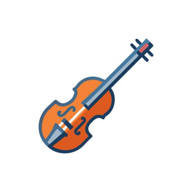 Beyaz arkaplan vektör illüstrasyonunda keman enstrümanı simgesi