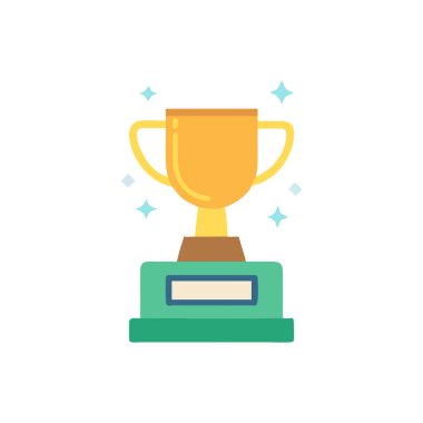 Ödül, kazanan, kupa düz renk ikonu. vektör simgesi şablonu