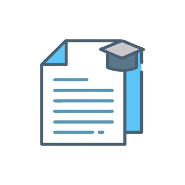 Mezuniyet kap simge vektör web ve mobil uygulaması tasarımı, mezuniyet kap logo kavramı için izole üzerinde beyaz arka plan