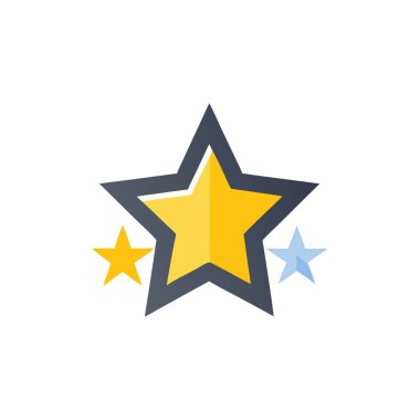 yıldız vektörü düz renk simgesi