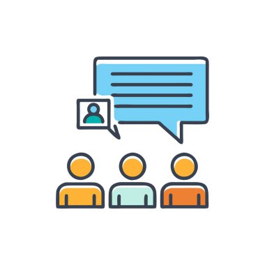 Sohbet vektör renk çizgisi simgesi