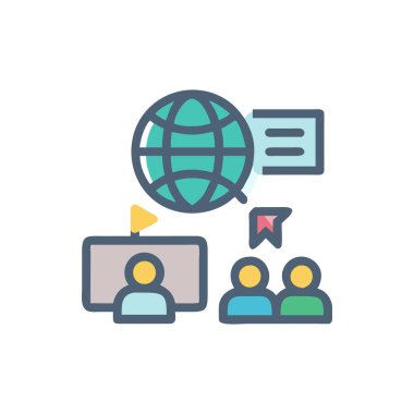 Sosyal ağ simgesi, vektör illüstrasyonu