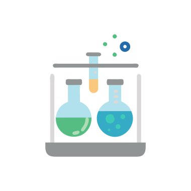 laboratuvar test tüpleri ve laboratuvar simgesi