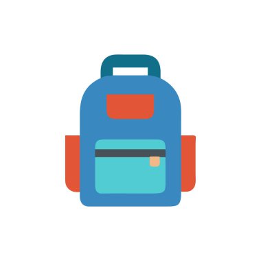 Beyaz zemin üzerine, sırt çantası şeffaf işareti izole sırt çantası simge vektör