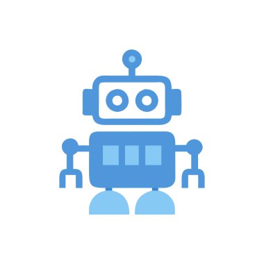 robot düz simgesi, vektör illüstrasyonu