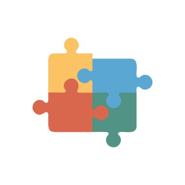 Bulmaca parçaları simgesi düz izole edilmiş vektör