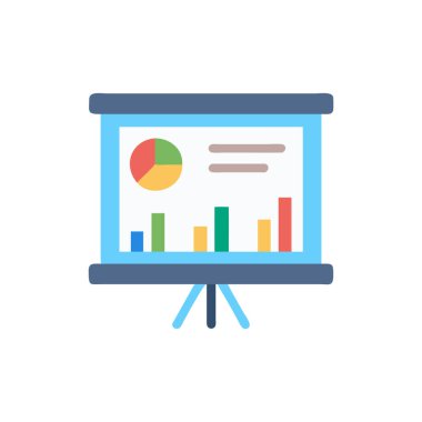 iş sunumu düz simge, vektör, illüstrasyon