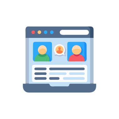 vector illustration of online chat icon
