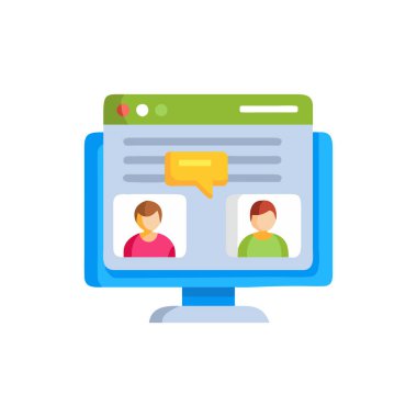 Bir insanın düz çizgi film simgesinin vektör çizimi