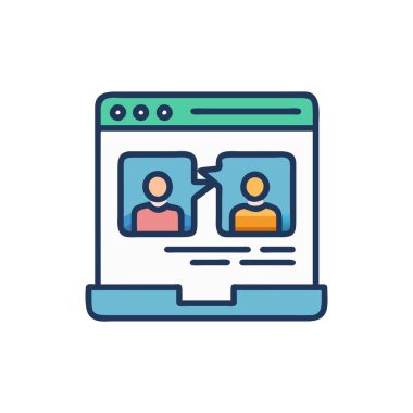 video konferansı simgesi vektör özeti çizimi