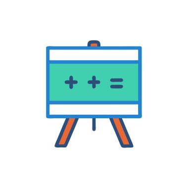 Sunum tahtası düz biçim simgesi, vektör illüstrasyonu