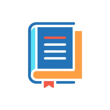 Kişisel sayfa, ticari ve daha fazlası için kitap vektörü simgesi simgesi ve simgesi