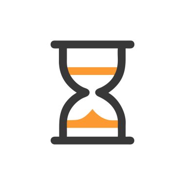 Web ve mobil uygulaması tasarımı, kum saati logo kavramı için beyaz arka plan üzerinde izole kum saati simgesi vektör