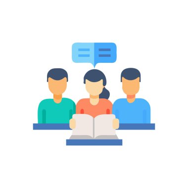 çevrimiçi eğitim, düz vektör illüstrasyonu