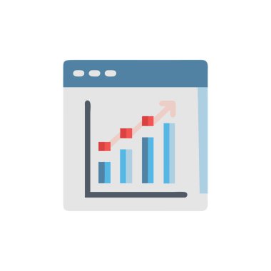 iş analizi vektörü düz renk simgesi