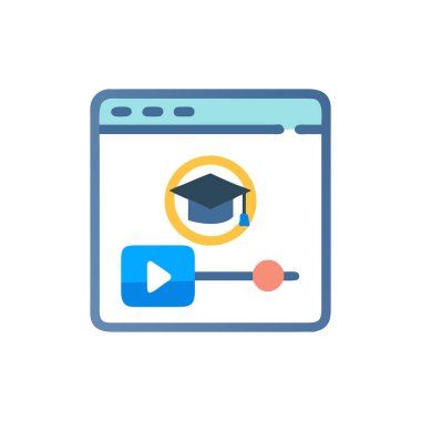 Çevrimiçi eğitim vektörü simgesi