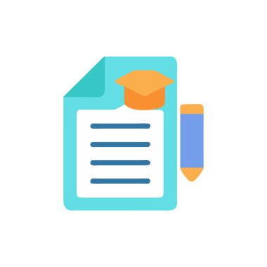 eğitim vektörü renk çizgisi simgesi