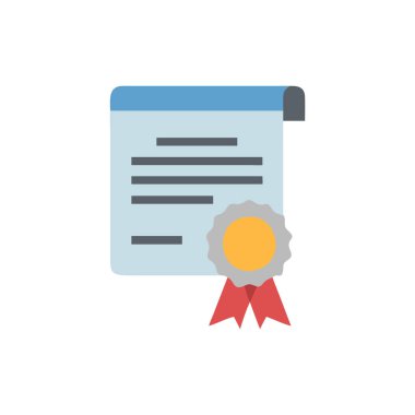 diploma vektörü düz renk simgesi