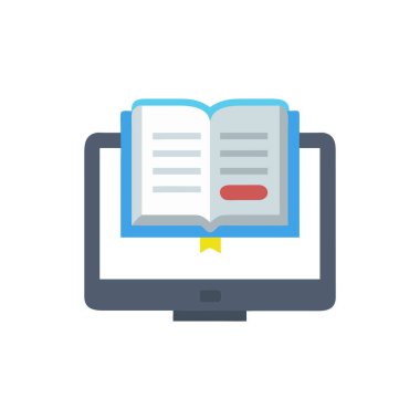 kitap vektörü düz renk simgesi