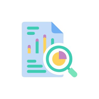 veri analizi renk ikonu vektör illüstrasyonu