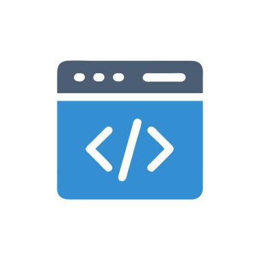 Kodlama vektörü simgesi düz simgesi