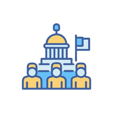 Bir grup insanın vektör çizimi