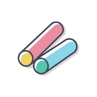 Web tasarımı için iki renk vektör çizgisi simgesi. İşaretli beyaz arkaplan