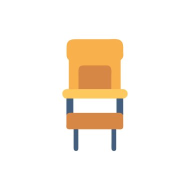 Şeffaf bir arkaplanda sandalye vektör çizimi. Birinci kalite semboller. Konsept ve grafik tasarımı için vuruş simgesi.