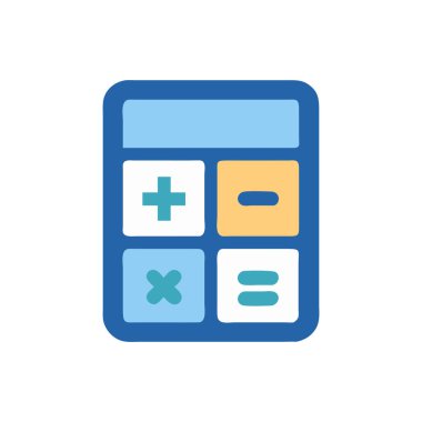 Hesap makinesi matematik vektör tasarım şablonu beyaz arkaplan üzerinde izole