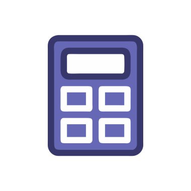 Web ve mobil uygulaması tasarımı, hesap makinesi logo kavramı için beyaz arka plan üzerinde izole hesap makinesi simge vektör