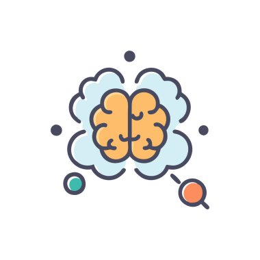 Beyaz arka plan üzerinde beyin işareti izole beyin simge vektör