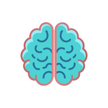 Beyin ikonu, vektör çizimi. düz dizayn