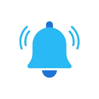 Çan ikonu. Düz renk. vektör illüstrasyonu