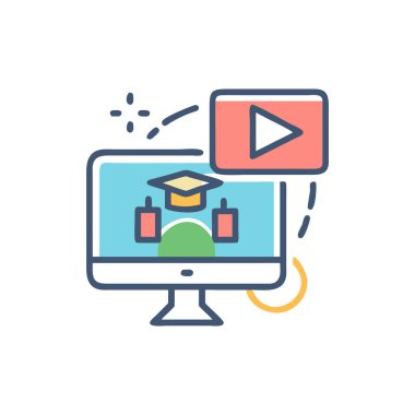 Çevrimiçi eğitim vektörü simgesi