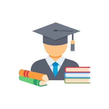 Kitaplar ile öğrenci adam