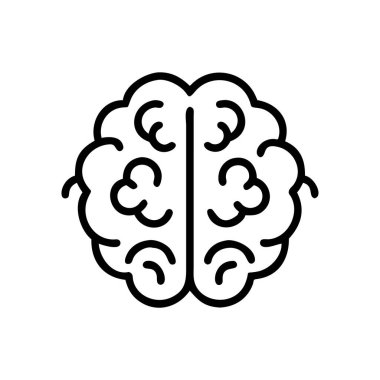 Beyin vektörü ince çizgi simgesi