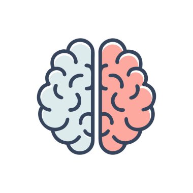 Beyin ikonu, düz tasarım. vektör