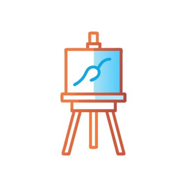 beyaz arkaplanda düz stil boya fırçası simgesi