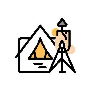 çadır, kamp, kamp, düz renk ikonu. vektör simgesi şablonu