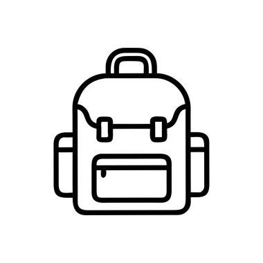 Sırt çantası vektörü ince çizgi simgesi