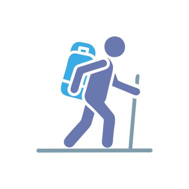 Sırt çantası simgesi ile yürümek