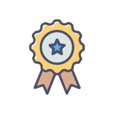 Şeffaf bir arkaplanda madalya vektör çizimi. Birinci kalite semboller. vuruş çizgisi düz simgesi ve grafik tasarımı.