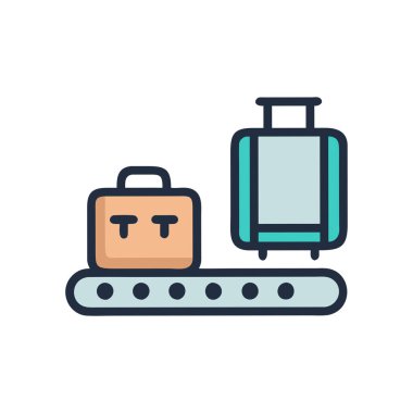 Beyaz arkaplanda seyahat vektörü simgesi. seyahat ve bagaj ikonu. Web sitesi ve mobil uygulamalar için turizm simgesi. Logo konsepti, tasarım. vektör düz illüstrasyon